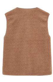 Teddy Waistcoat | Desert Taupe | Vest fra Freequent