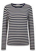 Liana Tee | Navy Blazer w. Moonbeam | T-Shirt fra Freequent