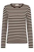 Liana Tee 207833 | Coffee Bean W. Star Off-White | Bluse fra Freequent