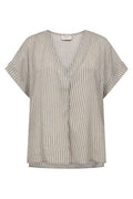 Esoliva Blouse 208170 | Silver Mink W. Star Off-White | Bluse fra Freequent – nedsat