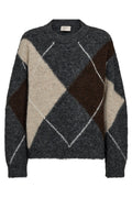 Grslulu Pullover | Dark Grey Ml w. Oyster Grey Ml | Strik fra Freequent