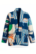 Luxe Mosaic Patchwork Jacket | Navy | Jakke fra Atelier C