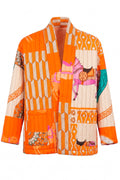 Luxe Mosaic Patchwork Jacket | Rust | Jakke fra Atelier C