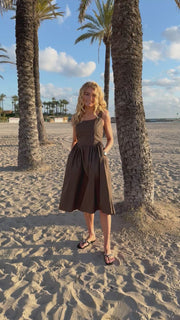 Agnes Dress | Choco | Kjole fra Liberté