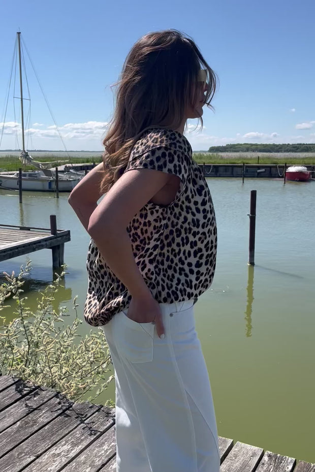 Sunrise Lima Leo Top 35941 | Khaki | Bluse fra Co'couture