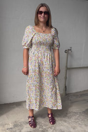 Gro Dress | Green Multi Flower | Kjole fra Liberté