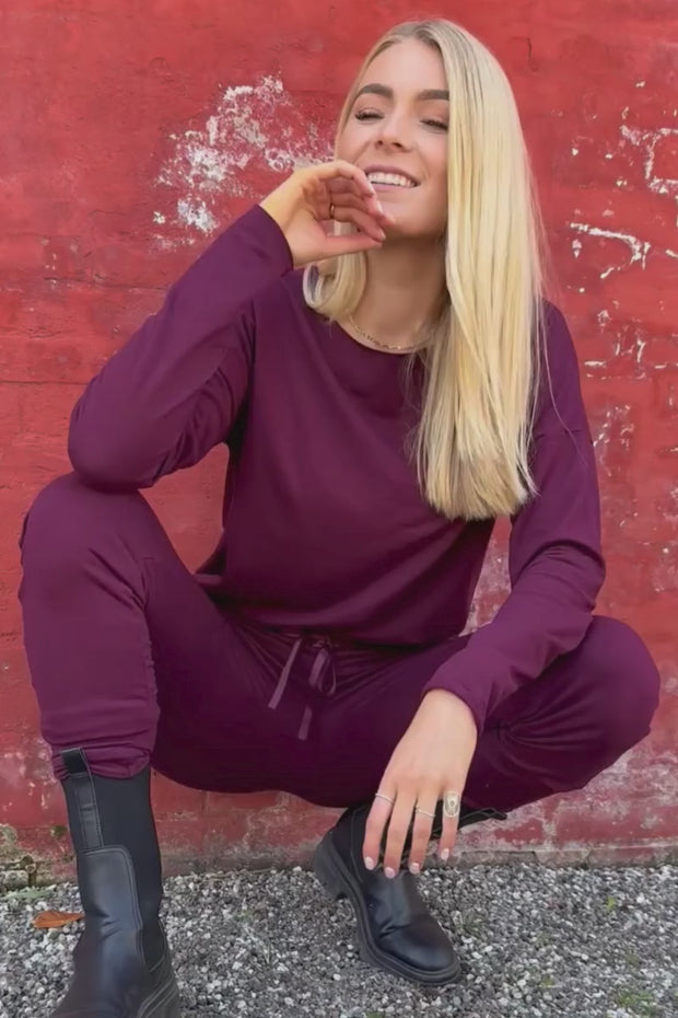 Alma Ls Top (Fleece) | Bordeaux | Bluse fra Liberté
