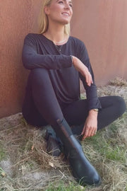 Alma Legging | Black Black Simili | Legging fra Liberté