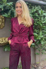 Tiki Ls Twist Blouse | Bordeaux | Bluse fra Liberté