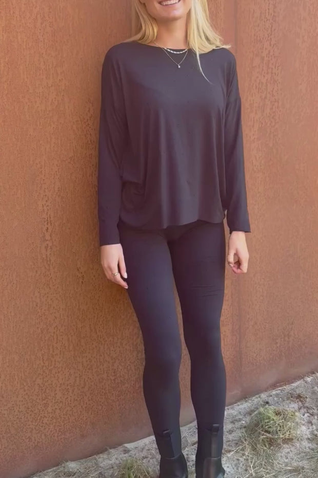 Alma Legging | Black Black Simili | Legging fra Liberté