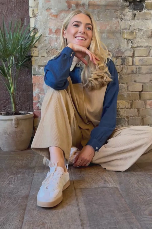 Corduroy Wide Pants | Sand | Bukser fra Liberté