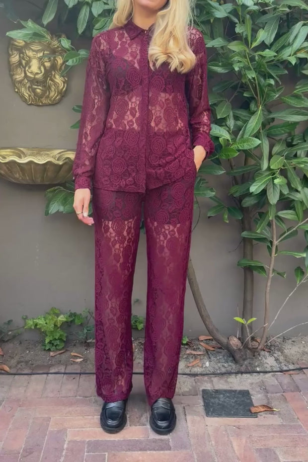 Lacy Pants | Bordeaux Lace | Bukser fra Liberté