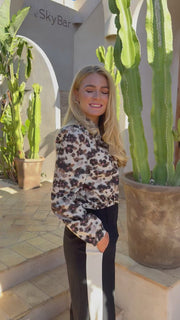Flora Ls Blouse | Brown Black  Flower | Bluse fra Liberté