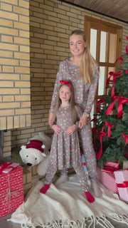 Alma Ls Babydoll Dress (Kids) | Smiley Peace Brown | Børne kjole fra Liberté