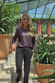 Alma Ls Top | Bordeaux Lux Leo | Top fra Liberté