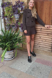Henne Short Skirt | Dark Brown |  fra Liberté