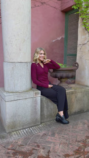 Ea Ls Wrap Blouse | Bordeaux | Bluse fra Liberté