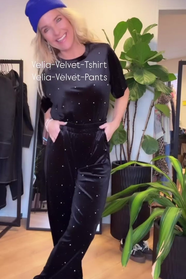 Velia Velvet Pants | Black | Bukser fra Liberté