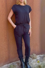 Alma Pants | Black Black Simili | Bukser fra Liberté