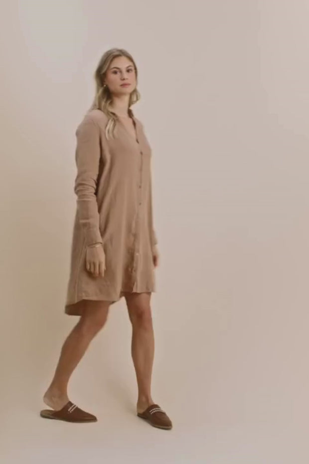 Rielle Linen Dress | Cinnamon Swirl | Kjole fra Mos Mosh