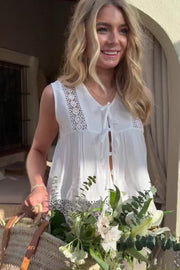 Merle Tie Top | White | Top fra Liberté