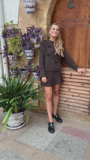 Fro Bow Pullover | Brown Black Bow | Strik fra Liberté
