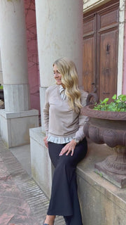Flora Ls Blouse | Ivory Black Stripe | Bluse fra Liberté