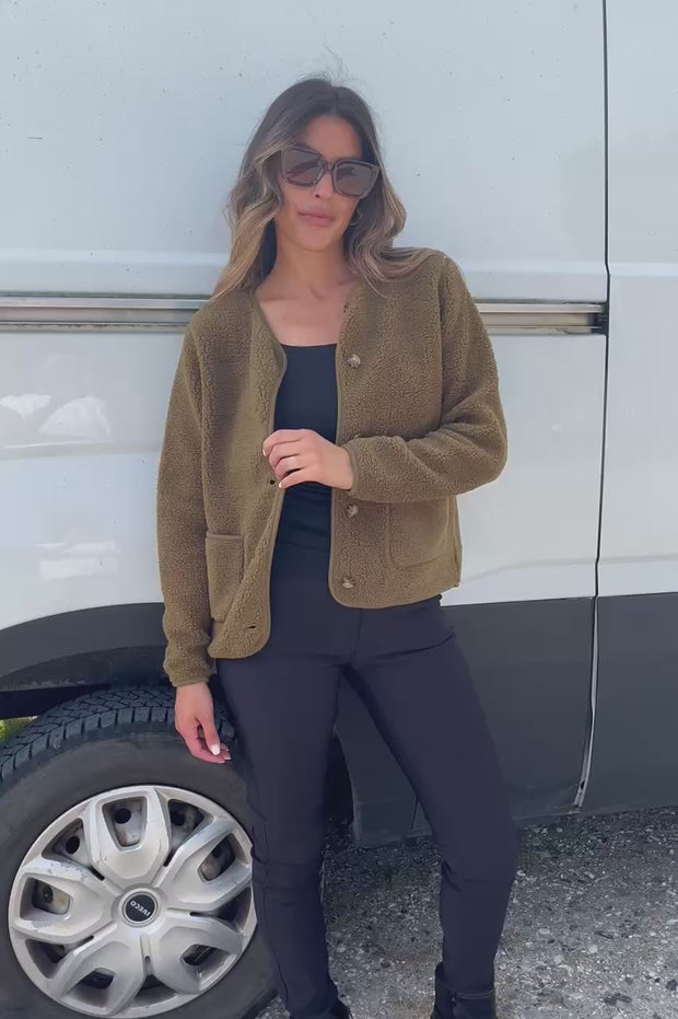 Ada Teddy Jacket | Army | Jakke fra French Laundry