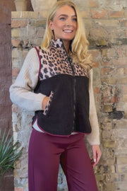 Teddy Leo Weste | Lux Leo Schwarz Bordeaux | Weste von Liberty