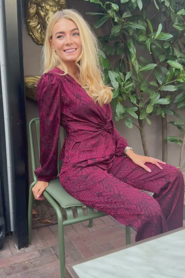 Tiki Ls Twist Blouse | Bordeaux | Bluse fra Liberté