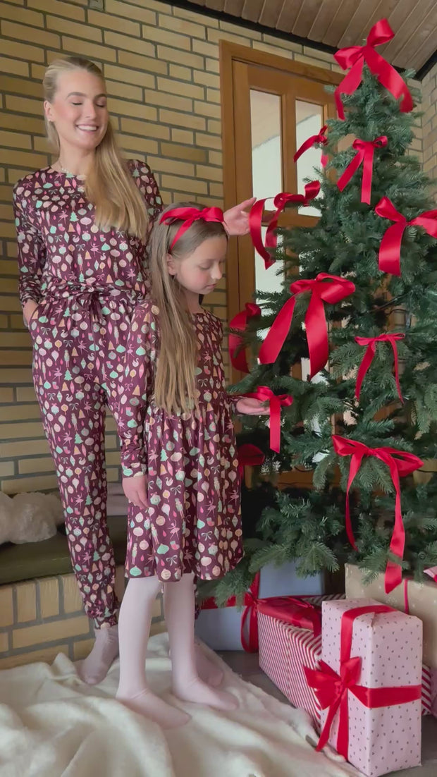 Alma Ls Babydoll Dress (Kids) | Ballerina Bordeaux | Børne kjole fra Liberté