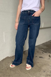 Eleonora Jeans | Dark Blue Denim | Jeans fra French Laundry