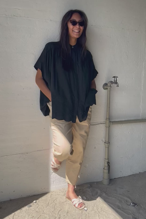 Cropped Pants FY016  | Beige | Bukser fra Atelier C