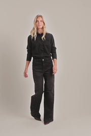 Evira Deco Denim Shirt  | Black | Skjorte fra Mos Mosh