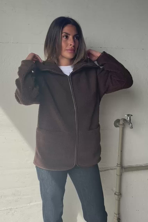 Bamie Teddy Zip | Brun | Jakke fra French Laundry