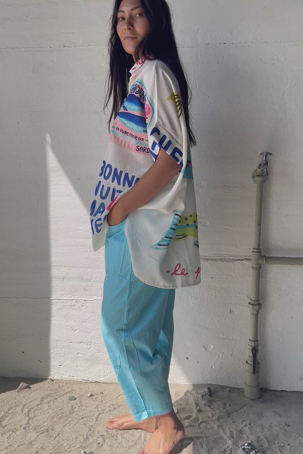 Cropped Pants FY016  | Blue | Bukser fra Atelier C
