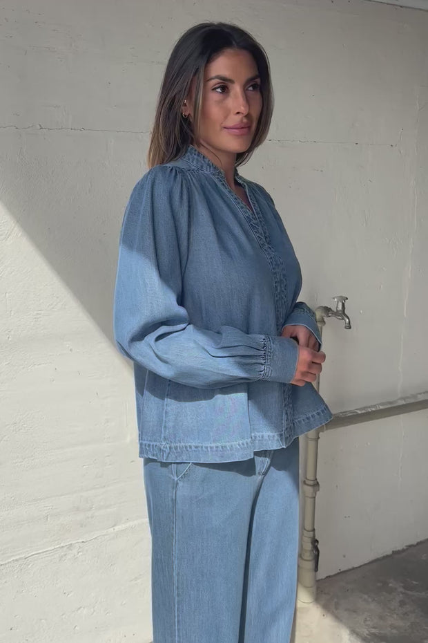 Agnes Blouse | Blå | Bluse fra Statebird