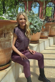 Alma U Tshirt | Bordeaux Lux Leo | T-Shirt fra Liberté
