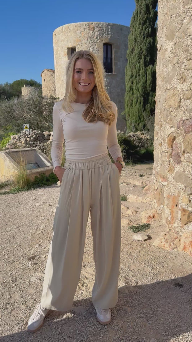 Vera Wide Pant | Cashew Creme | Bukser fra Liberté