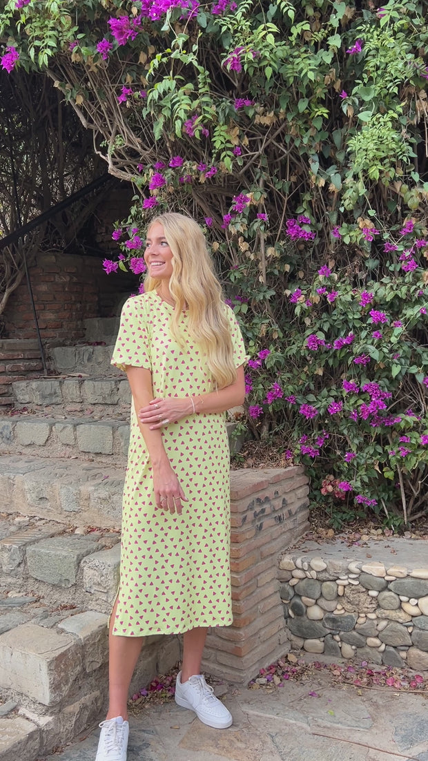 Alma Tshirt Dress | Yellow Watermelon | Kjole fra Liberté