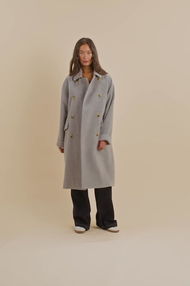 Venice Wool Coat | Grey Melange | Jakke fra Mos Mosh