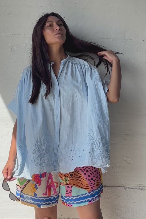 Hevea Tunika | Blau | Hemd von Atelier C