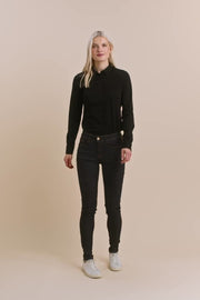 Tina Jersey Shirt | Black | Jersey skjorte fra Mos Mosh