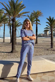 Alma Pants | Stripe Ivory Cobolt | Bukser fra Liberté