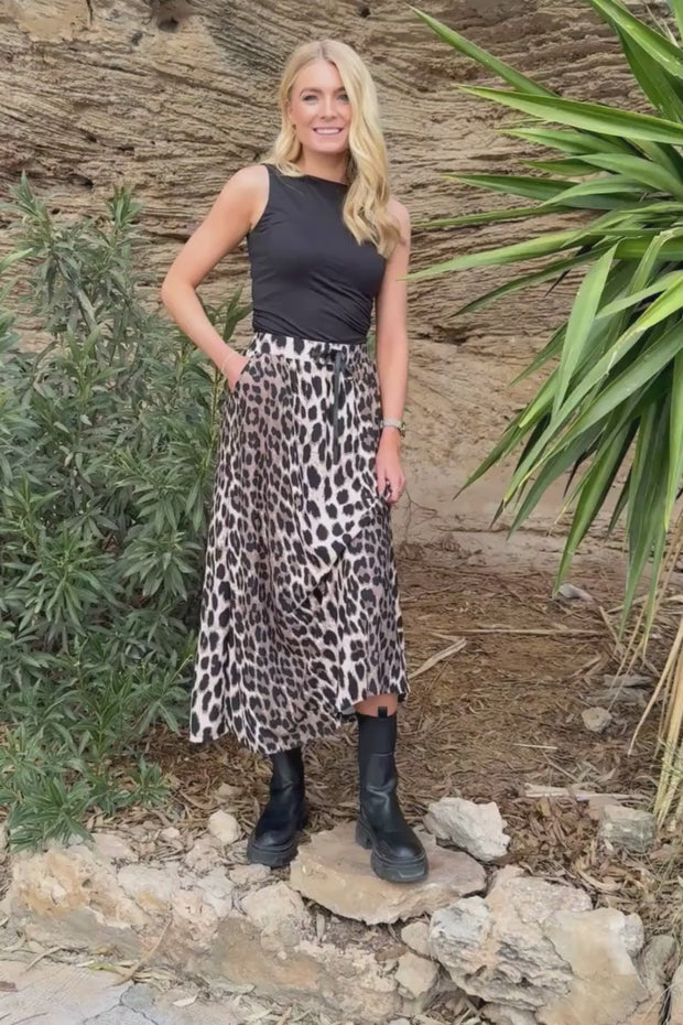 Alma Loose Skirt | Big Lux Leo Fossil | Nederdel fra Liberté