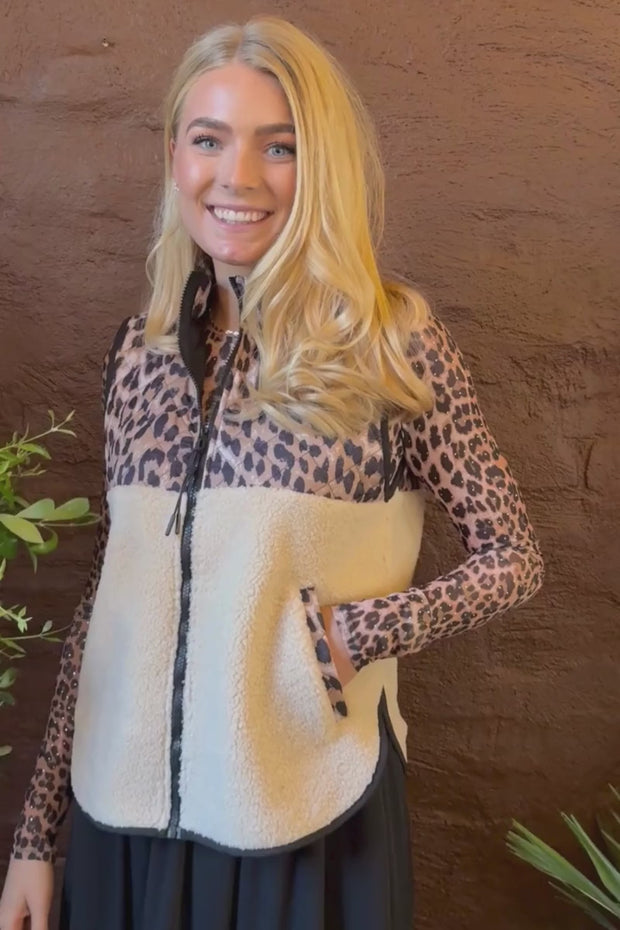 Teddy Leo Weste | Lux Leo Creme Schwarz | Weste von Liberty
