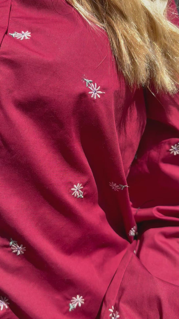 Flora Ls Blouse | Bordeaux Flower | Bluse fra Liberté