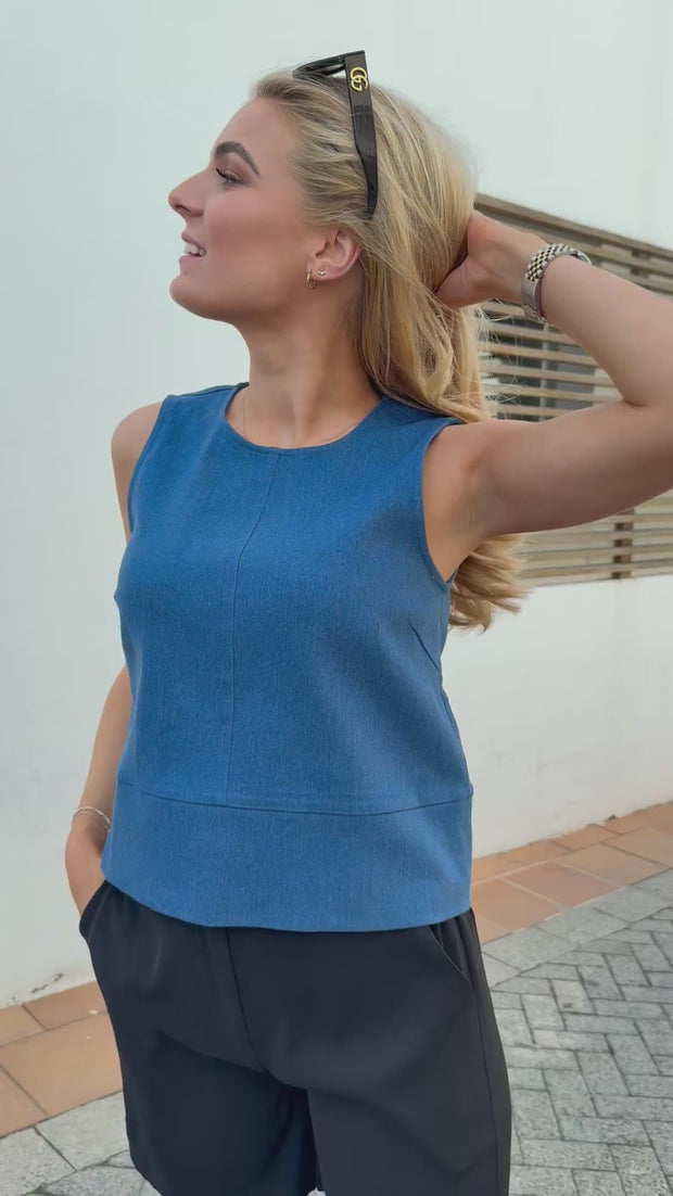 Asta Ns Top | Blue Denim | Bluse fra Liberté