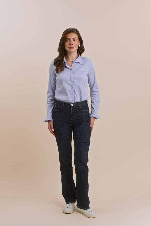 Cecilia Cover Long Jeans | Dark Blue | Jeans fra Mos Mosh