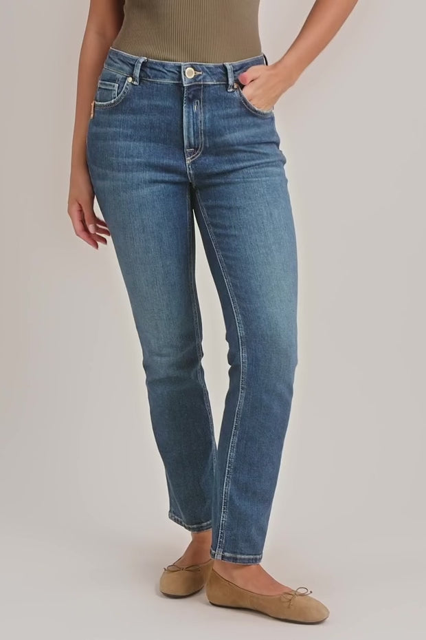 Everest Hera Jeans  Ankle | Blue | Jeans fra Mos Mosh